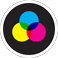ColorGraphic Print circle mark with white border